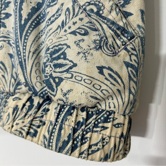 Vintage 80s LAVON Denim print paisley zip up jacket small Rare women’s - Picture 4 of 13